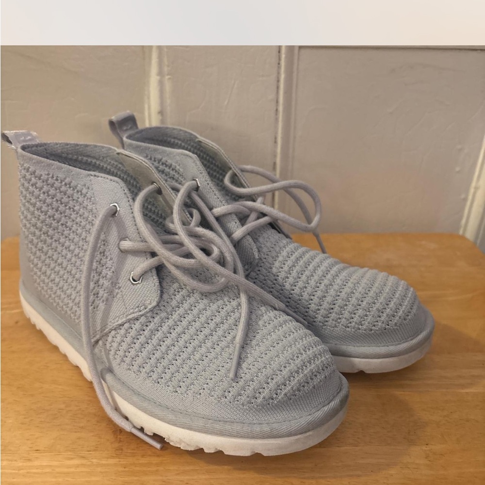 Grey and white UGG Tasman Chukka boots